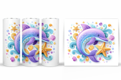 Dolphin Tumbler Design. Sea Tumbler Sublimation Product Image 2