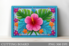 Hibiscus Cutting Board. Flowers Cutting Board Sublimation Product Image 1