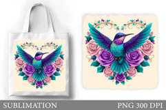Hummingbird Tote Bag Sublimation. Hummingbird Sublimation Product Image 1