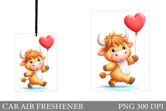 Cute Cow Car Air Freshener. Valentines Car Air Freshener Product Image 1