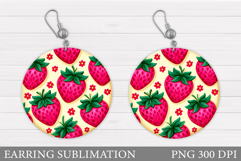 Strawberry Earring Sublimation. Flowers Earring Design Product Image 1