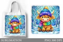 Christmas Cow Tote Bag. Christmas Tote Bag Sublimation Product Image 1