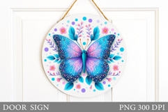 Butterfly Door Sign Design. Butterfly Sublimation Product Image 1