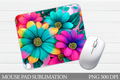 Flowers Mouse Pad Sublimation. Floral Mouse Pad Design Product Image 1