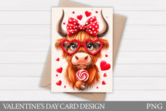 Valentines Cow Card Printable. Valentines Card Design Product Image 1
