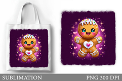 Gingerbread Tote Bag Sublimation. Christmas Tote Bag Design Product Image 1