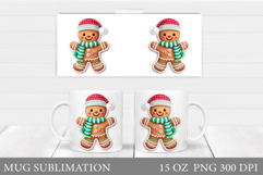 Cute Gingerbread Mug Design. Christmas Mug Sublimation Product Image 1