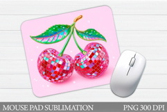 Disco Cherries Mouse Pad. Disco Cherries Sublimation Product Image 1