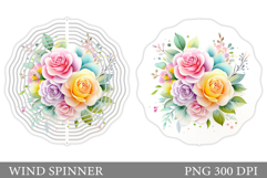 Roses Wind Spinner Design. Flowers Wind Spinner Sublimation Product Image 1