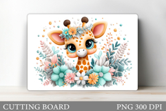 Giraffe Cutting Board Design. Cute Giraffe Sublimation Product Image 1