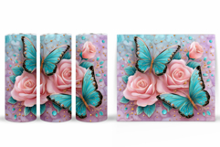 Butterflies Tumbler Design. Butterfly Roses Tumbler Product Image 2