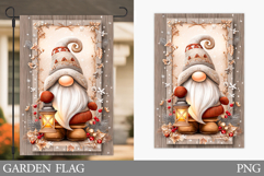 Christmas Gnome Garden Flag. Christmas Garden Flag Design Product Image 1