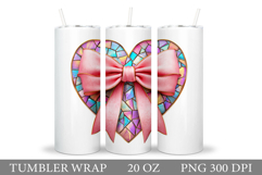 Heart Tumbler Design. Valentine Tumbler Wrap Sublimation Product Image 1