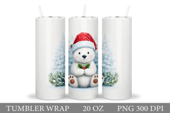 Polar Bear Tumbler Design. Christmas Tumbler Sublimation Product Image 1