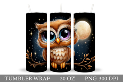 Cute Owl Tumbler Design. Owl Sublimation Product Image 1