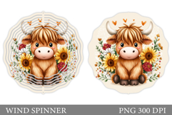 Cute Cow Wind Spinner Design. Cute Cow Sublimation Product Image 1
