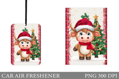 Highland Cow Car Air Freshener. Christmas Car Air Freshener Product Image 1