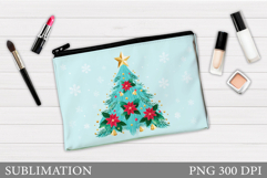 Christmas Cosmetics Bag. Christmas Tree Makeup Bag Design Product Image 1