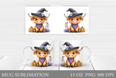 Halloween Cow Mug Design. Halloween Cow Sublimation Product Image 1
