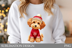 Christmas Dog T-Shirt Design. Christmas Sublimation Product Image 1