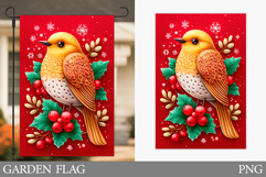 Christmas Bird Garden Flag. Christmas Garden Flag Design Product Image 1