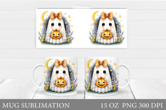 Ghost Mug Sublimation. Halloween Mug Design Product Image 1