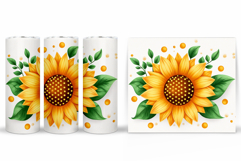 Sunflower Tumbler Design. Flowers Tumbler Sublimation Product Image 2