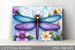 Dragonfly Cutting Board. Flowers Cutting Board Design Product Image 1