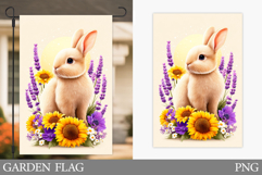 Cute Bunny Garden Flag. Summer Garden Flag Sublimation Product Image 1