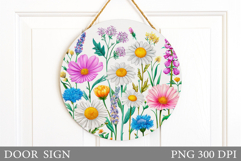 Wildflowers Door Sign. Flowers Door Sign Design Product Image 1