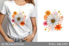 Flowers T-Shirt Design. Flowers Sublimation Product Image 1