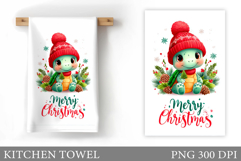 Christmas Turtle Kitchen Towel. Christmas Kitchen Towel Product Image 1