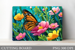 Butterfly Cutting Board Design. Butterfly Sublimation Product Image 1