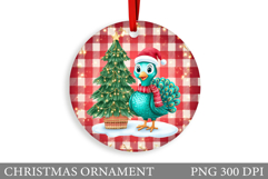Cute Peacock Christmas Ornament. Christmas Sublimation Product Image 1