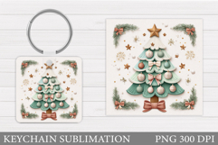 Christmas Tree Keychain. Christmas Keychain Sublimation Product Image 1