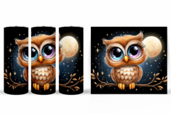 Cute Owl Tumbler Design. Owl Sublimation Product Image 2
