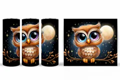 Cute Owl Tumbler Design. Owl Sublimation Product Image 2