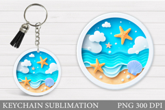 Sea Keychain Design. Sea Sublimation Product Image 1