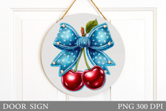Cherry Door Sign Design. Cherries Sublimation Product Image 1