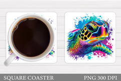 Sea Turtle Coaster Design. Turtle Sublimation Product Image 1