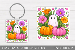 Cute Ghost Keychain Design. Cute Halloween Keychain Product Image 1