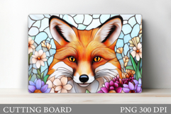 Fox Cutting Board Design. Cute Fox Sublimation Product Image 1