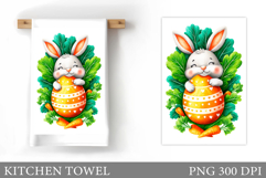 Easter Bunny Kitchen Towel . Easter Kitchen Towel Design Product Image 1