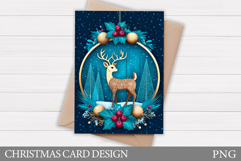 Christmas Deer Card Printable. Christmas Card Design Product Image 1