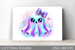 Cute Halloween Cutting Board. Cute Ghost Cutting Board Product Image 1
