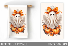 Halloween Ghost Towel Design. Halloween Kitchen Towel Product Image 1