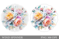 Rose Wind Spinner Sublimation. Flowers Wind Spinner Design Product Image 1
