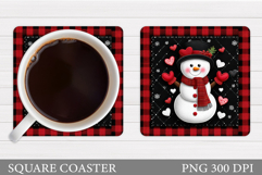 Snowman Coaster Design. Christmas Coaster Sublimation Product Image 1