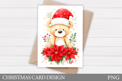 Christmas Bear Card Design. Christmas Card Printable Product Image 1
