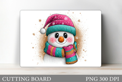 Cute Snowman Cutting Board. Christmas Cutting Board Design Product Image 1
